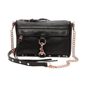 Rebecca Minkoff Mini MAC Crossbody - Black Leather / Rose Gold Hardware RARE